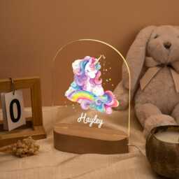 Personalized Unicorn Night Light Custom Name Baby Lamp Newborn Gifts For Girl Nursery Decor Shower Kids Bedroom - thumbnail 3