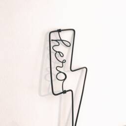 Superhero Wire Art - Words Kids Bedroom Decor Lightning Bolt Nursery Gifts For Boys Wall & Accessories - thumbnail 2