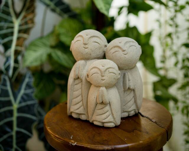 Jizo Stone Statue 6 Inch/15 cm, Figurine, Japanese Jizo, Zen Buddha, Garden Decor, Room New Home Anniversary Gift - image 1