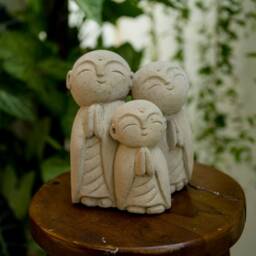 Jizo Stone Statue 6 Inch/15 cm, Figurine, Japanese Jizo, Zen Buddha, Garden Decor, Room New Home Anniversary Gift - thumbnail 3