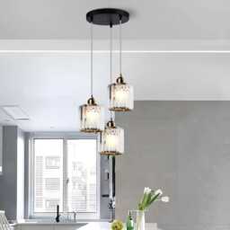 Crystal Glass Pendant Light Modern Dining Room Chandelier - thumbnail 2