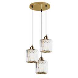Crystal Glass Pendant Light Modern Dining Room Chandelier - thumbnail 4