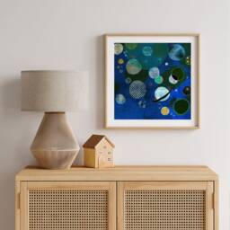 Planets Art Print // Blue Sky Illustration Astronomy Boys Room Decoration - thumbnail 2