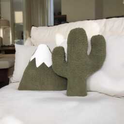 Sherpa Cactus Pillow Khaki Nursery & Boho Decor - thumbnail 3