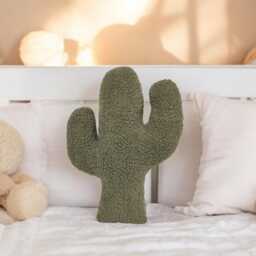Sherpa Cactus Pillow Khaki Nursery & Boho Decor - thumbnail 1