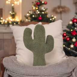 Sherpa Cactus Pillow Khaki Nursery & Boho Decor - thumbnail 2