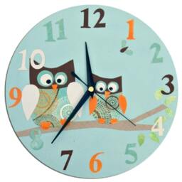 Personalised Owl Clock, Nursery Decor - Blue, Pink, Yellow, Purple, Gift For Girls, Wall Girls Room, Lover - thumbnail 3