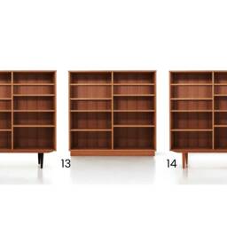 Bookcase, Bookshelf Made Of Oak Vaneer - Teak Colour Livlo T-R02 - thumbnail 2