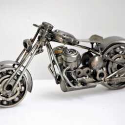 One-Of-A-Kind Metal Chopper Sculpture, Industrial Fantasy D??cor, Bike Lover Gift - thumbnail 4