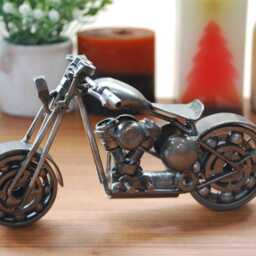 One-Of-A-Kind Metal Chopper Sculpture, Industrial Fantasy D??cor, Bike Lover Gift - thumbnail 2