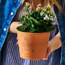 Engraved Terracotta Flower Pot - Personalized Friendship Gift