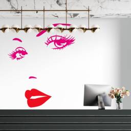 Woman Face Lashes Wall Decal Beauty Salon Decor Z44 - thumbnail 3