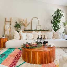 Moroccan Cream & Peachberber Rug, Handwoven Wool Shag Rug With Colorful Stripes, Authentic Beni Ourain Carpet, Large Area - thumbnail 3