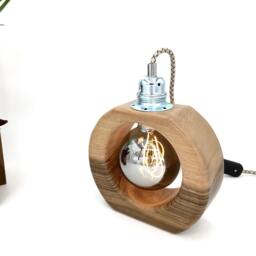 Wooden Desk Lamp, Bedside Handmade Wooden Table Scandinavian Style Design, Hygge Lamp - thumbnail 4