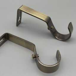 2x Metal Brackets For Curtain Poles - Fits Up To 30mm Wide Various Colours With Screws & Plugs - thumbnail 3