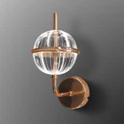 Modern Gold Wall Sconce, Clear Acrylic Globe Led Lamp