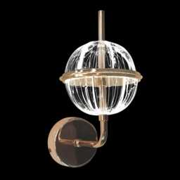 Modern Gold Wall Sconce, Clear Acrylic Globe Led Lamp - thumbnail 3