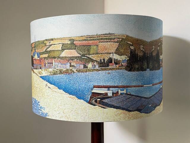 Cornish Seaside Lampshade , Light Shade, Water Colour , Pastel, Fatta Da Mamma - image 1