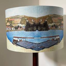 Cornish Seaside Lampshade , Light Shade, Water Colour , Pastel, Fatta Da Mamma - thumbnail 4