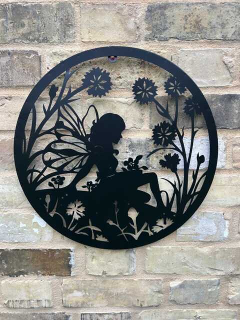 40cm Wall Art Black Fairy Fairies Floral Garden Decoration Decor Home Gift - image 1