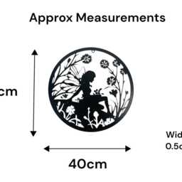 40cm Wall Art Black Fairy Fairies Floral Garden Decoration Decor Home Gift - thumbnail 2
