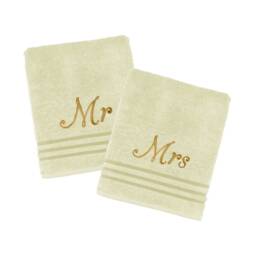 2 X Personalized Luxury Bath Towels His Hers/Mr Mrs 100% Cotton Terry Towelling Extra Absorbent Shower Anniversary Wedding Gift - thumbnail 3