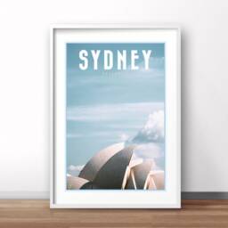 Sydney Opera House Vintage Travel Poster, Retro Australia Print - thumbnail 1