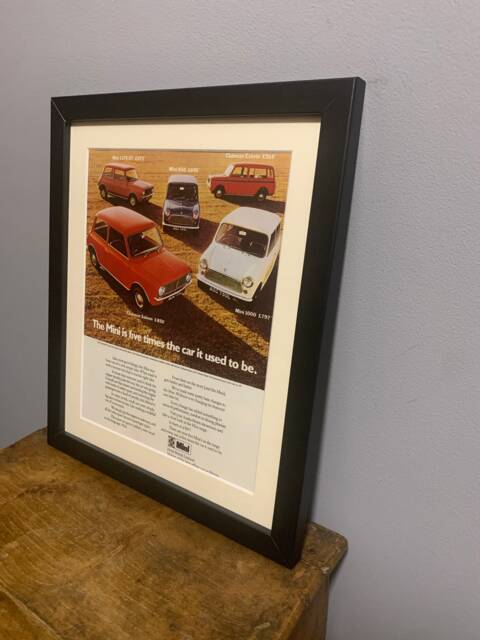 Mini Original 1973 Framed Advertising Wall Art Print Poster, Great Birthday Gift For Classic Car Enthusiasts, Home, Office, Man Cave - A82 - image 1