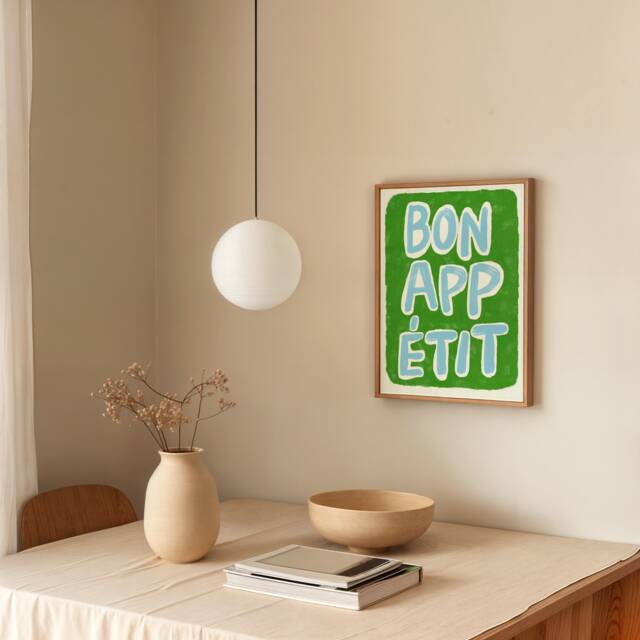Bon App??tit Print A5-A2 - Wall Art Poster Kitchen Decor Modern Food Lover Gift Hand-Lettered Typography Poster - image 1