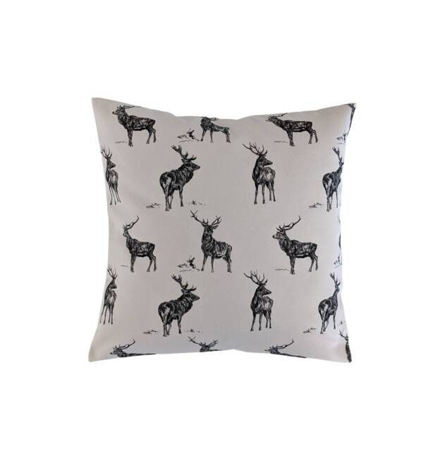 "Cushion Cover in Milton & Manor Grey Stag Parade 14"" 16"" 18"" 20" - image 1