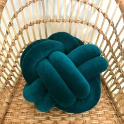 Teal Knot Cushion, Scandinavian Minimalist Design Reversible Pillow 2In1 - thumbnail 2