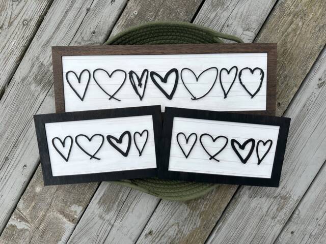 Custom Kids Drawing Heart Sign Laser Cut Wood Keepsake - image 1
