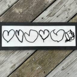 Custom Kids Drawing Heart Sign Laser Cut Wood Keepsake - thumbnail 2