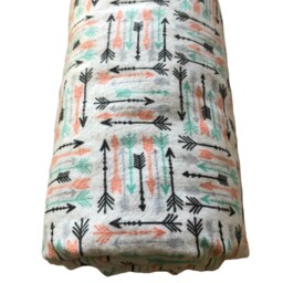 "Coral Arrow Print Stroller Blanket - Soft Minky Baby - 30"" X 35" - thumbnail 2