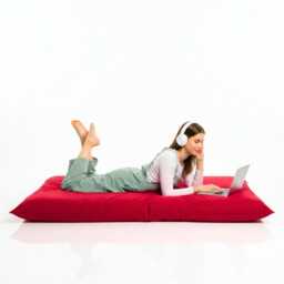 Bean Bag Red Floor Cushion Large Polyester Pillow - thumbnail 2