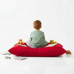 Bean Bag Red Floor Cushion Large Polyester Pillow