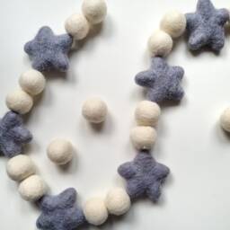 Christmas Star Curtain Felt Ball Pom Tie Backs - thumbnail 3