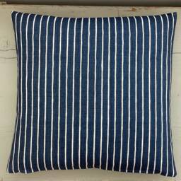 Midnight Blue Ticking Stripe Pillow Cover Country Home Decor - thumbnail 2
