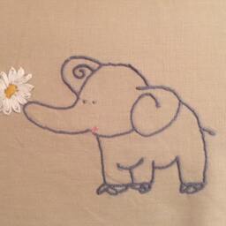 Safari Themed Linen Hand Embroidered Baby Blanket - thumbnail 3