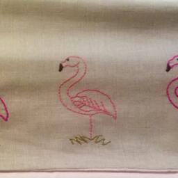 Safari Themed Linen Hand Embroidered Baby Blanket - thumbnail 2