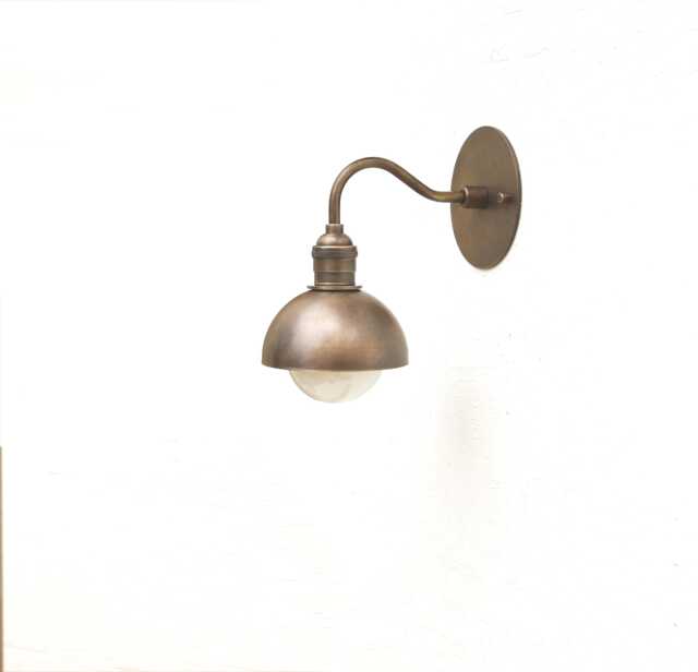 Brass Wall Sconce Light With Solid Round Brass Shade, Wall Sconce Light, Db, Ul Listed, No.0129 - image 1