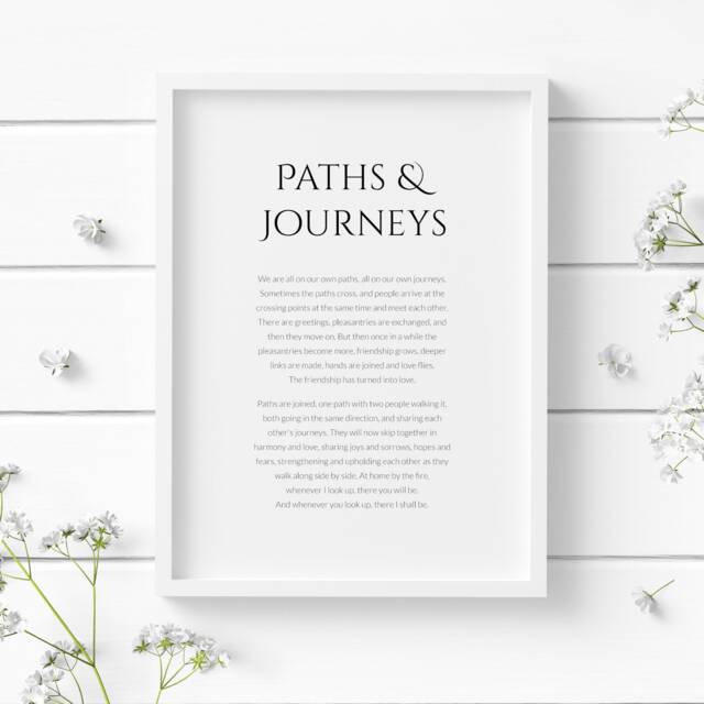 Paths & Journeys Print - Far From The Madding Crowd Wall Art Romantic Wedding Gift Marriage Reading Unframed - image 1