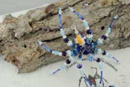 Celestial Blue Guardian Angel Beaded Spider Ornament, Perfect Gift For A Friend, House Warming, Get Well Whishes, Christmas, Secret Santa