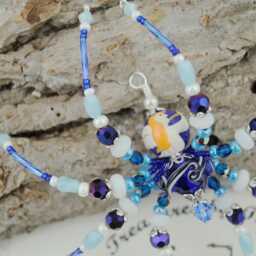 Celestial Blue Guardian Angel Beaded Spider Ornament, Perfect Gift For A Friend, House Warming, Get Well Whishes, Christmas, Secret Santa - thumbnail 3