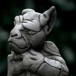 Concrete Gargoyle Statue Massive Warrior Sculpture Stone Monster Figurine Handmade Art Front Door Ornament Garden Decor - thumbnail 2