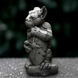 Concrete Gargoyle Statue Massive Warrior Sculpture Stone Monster Figurine Handmade Art Front Door Ornament Garden Decor - thumbnail 3