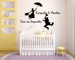 Mary Poppins Quote Wall Decal Nursery Cartoon Art 22Mp - thumbnail 1