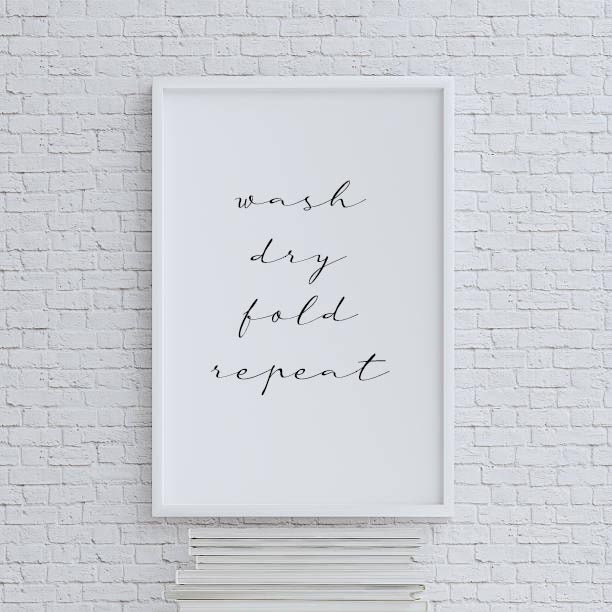 A4 Or A3 Wash Dry Fold Repeat Wall Print - Art Home Decor Utility Room Laundry Room - image 1