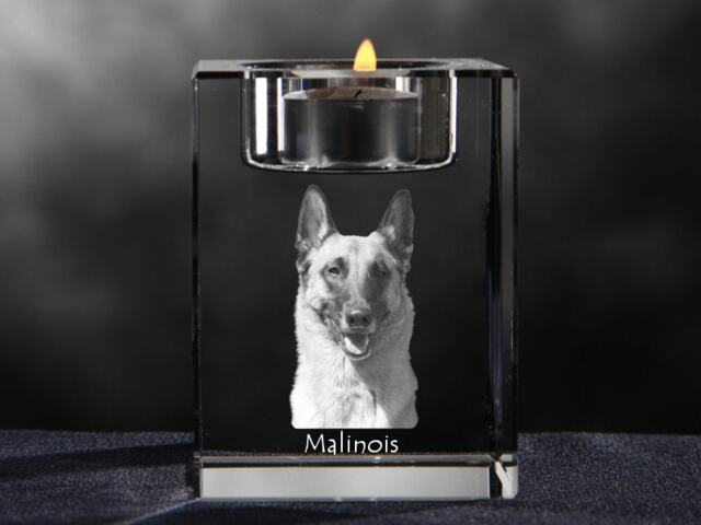 Malinois, Crystal Candlestick With Dog, Souvenir, Decoration, Limited Edition, Collection - image 1
