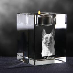 Malinois, Crystal Candlestick With Dog, Souvenir, Decoration, Limited Edition, Collection - thumbnail 2